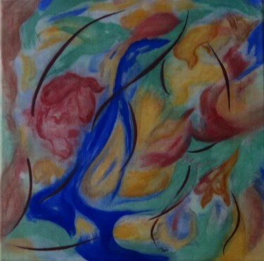 Painting titled "source devie" by Maryvonne Deligny (MLD), Original Artwork, Acrylic Mounted on Wood Stretcher frame