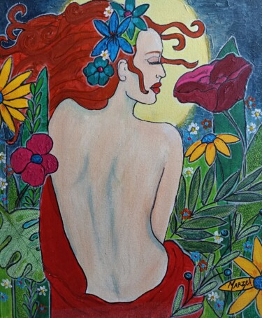 Bain de minuit Peinture intitulée "Bain de minuit" par Marzel, Œuvre d'art originale, Acrylique