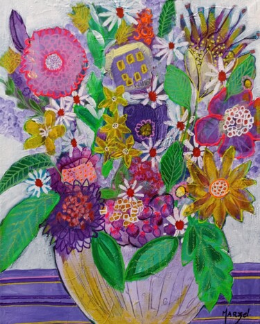 Peinture intitulée "C'est le bouquet !" par Marzel, Œuvre d'art originale, Acrylique