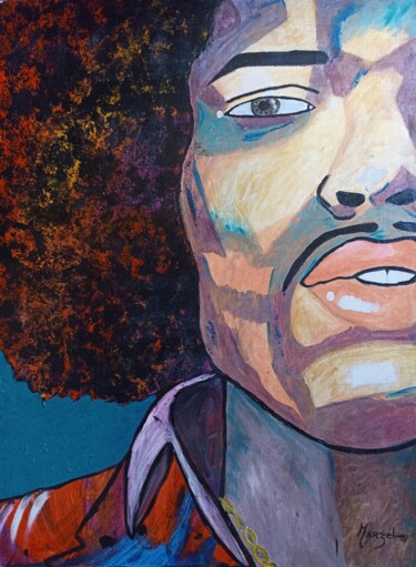 Painting titled "Hendrix" by Marzel, Original Artwork, Acrylic