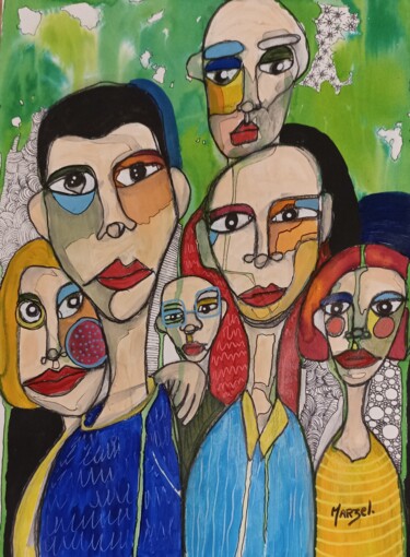 Peinture intitulée "Cheeese collectif" par Marzel, Œuvre d'art originale, Acrylique