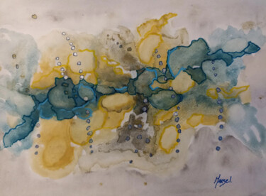 Peinture intitulée "Nébuleuse" par Marzel, Œuvre d'art originale, Aquarelle