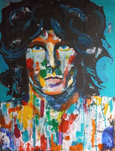 Painting titled "Jim Morrison" by Marzel, Original Artwork, Acrylic