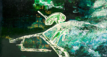 "Bliźnięta (Gemini)" başlıklı Tablo Marzena Libura-Michniewicz tarafından, Orijinal sanat, Akrilik Ahşap Sedye çerçevesi üze…