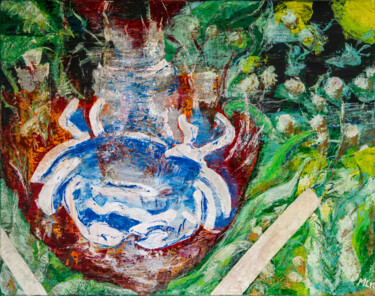 Pittura intitolato "Rak (Cancer)" da Marzena Libura-Michniewicz, Opera d'arte originale, Acrilico Montato su Telaio per bare…