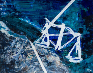 Pintura titulada "Waga (Libra)" por Marzena Libura-Michniewicz, Obra de arte original, Acrílico Montado en Bastidor de camil…