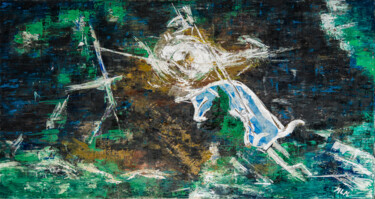 Картина под названием "Byk (Taurus)" - Marzena Libura-Michniewicz, Подлинное произведение искусства, Акрил Установлен на Дер…