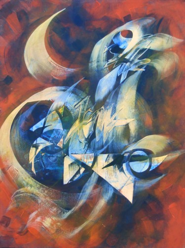 Malerei mit dem Titel "Souffle chaud" von Xavier Marze, Original-Kunstwerk, Acryl