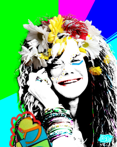 数字艺术 标题为“Janis Joplin 2 - Se…” 由Marzia Schenetti, 原创艺术品, 数字油画