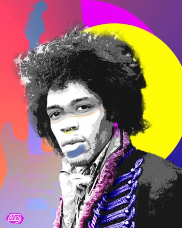 Grafika cyfrowa / sztuka generowana cyfrowo zatytułowany „Jimi Hendrix 1 - Se…” autorstwa Marzia Schenetti, Oryginalna praca…
