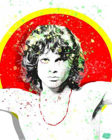 Arte digitale intitolato "Jim Morrison  2 - S…" da Marzia Schenetti, Opera d'arte originale, Pittura digitale