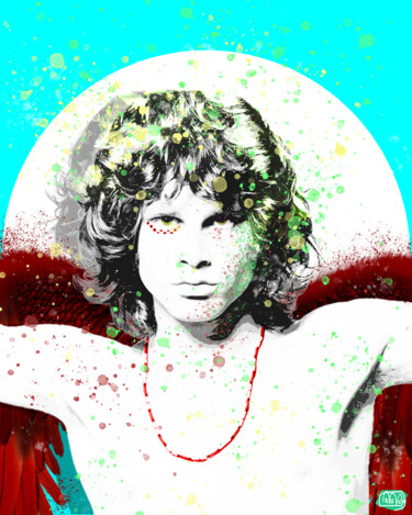 Arts numériques intitulée "Jim Morrison  3 - S…" par Marzia Schenetti, Œuvre d'art originale, Peinture numérique