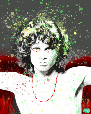 Arts numériques intitulée "Jim Morrison  4 - S…" par Marzia Schenetti, Œuvre d'art originale, Peinture numérique