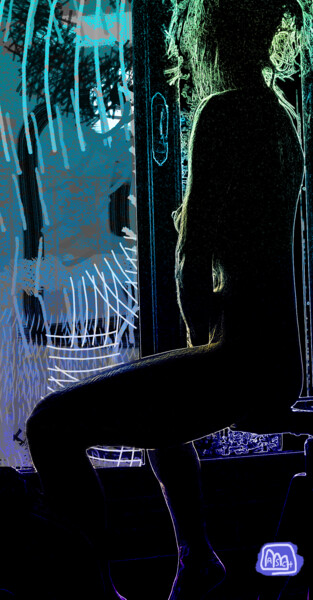 Arte digitale intitolato "La notte" da Marzia Schenetti, Opera d'arte originale, Pittura digitale