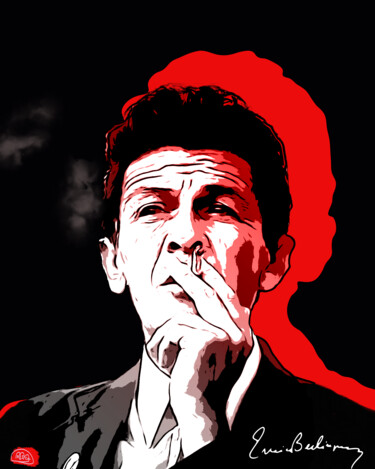 Digital Arts titled "Enrico Berlinguer" by Marzia Schenetti, Original Artwork, Digital Painting