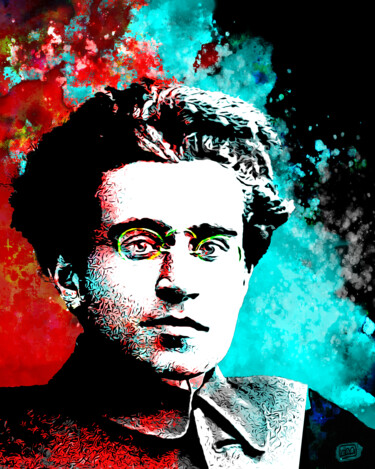 Digital Arts titled "Antonio Gramsci" by Marzia Schenetti, Original Artwork, Digital Painting
