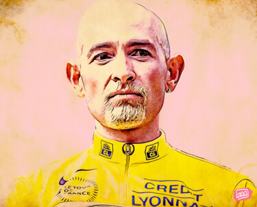 Digital Arts titled "Marco Pantani" by Marzia Schenetti, Original Artwork, Digital Painting