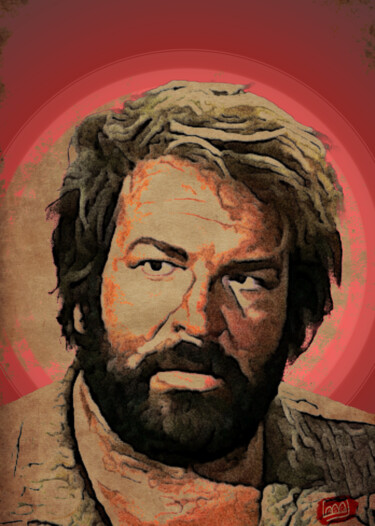 Digital Arts titled "Bud Spencer" by Marzia Schenetti, Original Artwork, Digital Painting