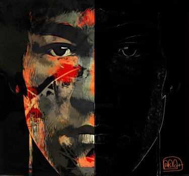 Digital Arts titled "Bruce Lee" by Marzia Schenetti, Original Artwork, Digital Painting