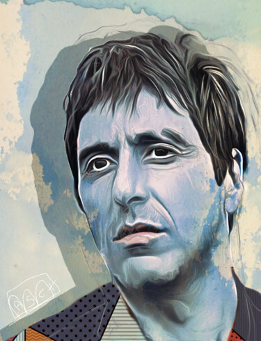 Digital Arts titled "Al Pacino" by Marzia Schenetti, Original Artwork, Digital Painting