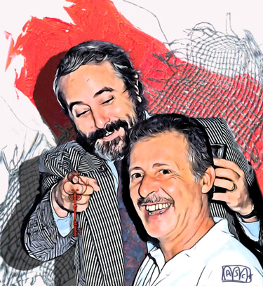 Arte digital titulada "Falcone e Borsellino" por Marzia Schenetti, Obra de arte original, Pintura Digital