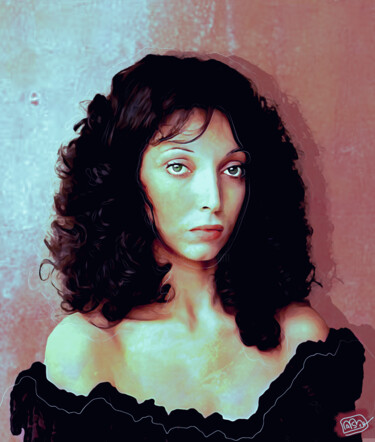 Digital Arts titled "Mariangela Melato" by Marzia Schenetti, Original Artwork, Digital Painting