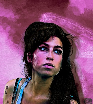 Digital Arts titled "Amy Jade Winehouse" by Marzia Schenetti, Original Artwork, Digital Painting