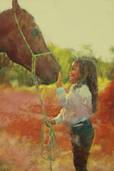 Artes digitais intitulada "Il cavallo" por Marzia Schenetti, Obras de arte originais, Pintura digital