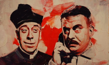 「Don Camillo e Peppo…」というタイトルのデジタルアーツ Marzia Schenettiによって, オリジナルのアートワーク, デジタル絵画