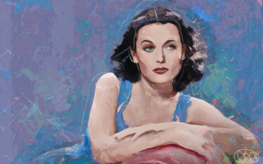 Arts numériques intitulée "Hedy Lamarr" par Marzia Schenetti, Œuvre d'art originale, Peinture numérique