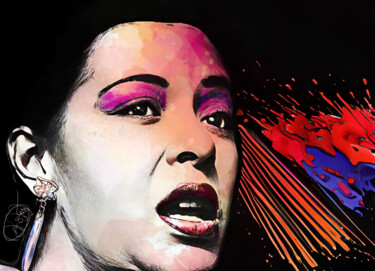 Digital Arts titled "Billie Holiday" by Marzia Schenetti, Original Artwork, Digital Painting