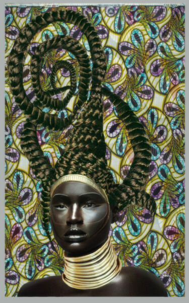 Цифровое искусство под названием "TOTEM black hair" - Masa Zodros, Подлинное произведение искусства, Цифровая живопись