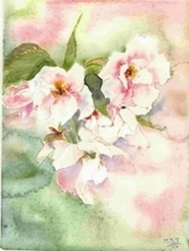 Painting titled "fleurs de cerisier" by Maryse Salaun-Talec, Original Artwork