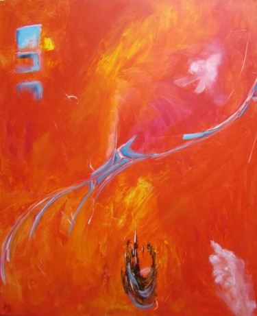Peinture intitulée "Eclair bleu" par Maryse Salaun-Talec, Œuvre d'art originale