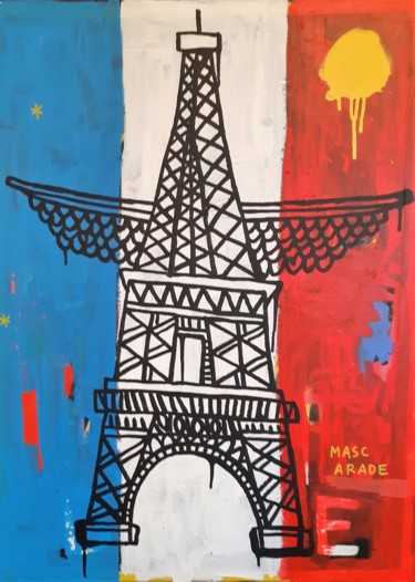 Peinture intitulée "Paris-80x60" par Mascarade, Œuvre d'art originale, Acrylique