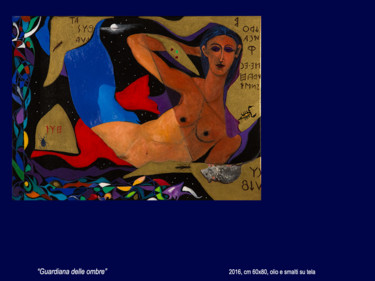 Pittura intitolato "Guardiana delle omb…" da Antimo Mascaretti, Opera d'arte originale, Smalto