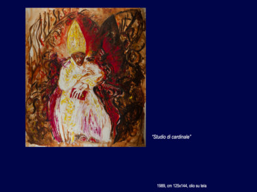Pittura intitolato "studio di cardinale" da Antimo Mascaretti, Opera d'arte originale, Olio