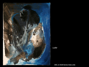Pittura intitolato "Lucifer" da Antimo Mascaretti, Opera d'arte originale, Olio