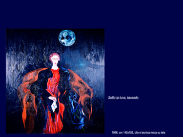 Pittura intitolato "sotto la luna tacen…" da Antimo Mascaretti, Opera d'arte originale, Olio