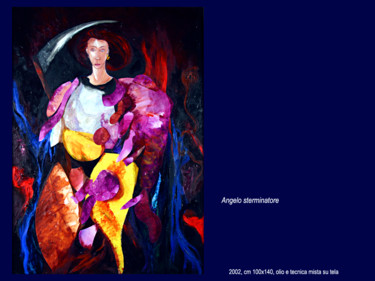 Pittura intitolato "angelo sterminatore" da Antimo Mascaretti, Opera d'arte originale, Olio
