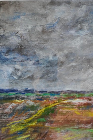 Painting titled "ciel d'orage" by Serge Elie, Original Artwork, Pastel