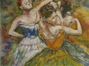 Dessin intitulée "E comme Degas" par Serge Elie, Œuvre d'art originale, Pastel Monté sur Carton