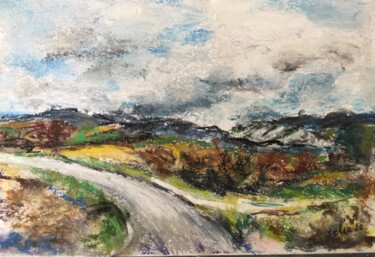 Drawing titled "CEVENNES" by Serge Elie, Original Artwork, Pastel Mounted on Cardboard