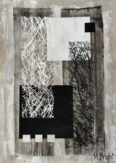 Painting titled "Series "Black, whit…" by Masha Bright, Original Artwork, Acrylic