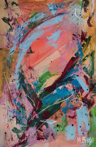 Картина под названием "Abstraction 14" - Masha Bright, Подлинное произведение искусства, Акрил
