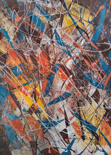 Peinture intitulée "Abstraction 34 brown" par Masha Bright, Œuvre d'art originale, Acrylique