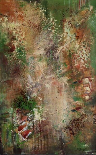 Картина под названием "House in the countr…" - Masha Bright, Подлинное произведение искусства, Акрил Установлен на Деревянна…