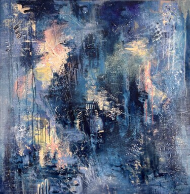 Картина под названием "Night Budapest" - Masha Bright, Подлинное произведение искусства, Акрил Установлен на Деревянная рама…
