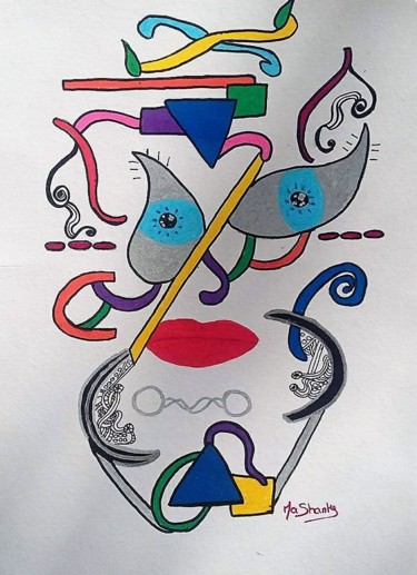 Drawing titled "Perdu" by Mashanty, Original Artwork, Marker