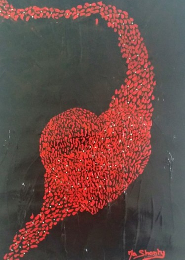 Peinture intitulée "Envolée d'amours -2-" par Mashanty, Œuvre d'art originale, Acrylique